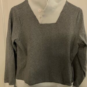 Chic Gray and White Women's Sweatshirt size S